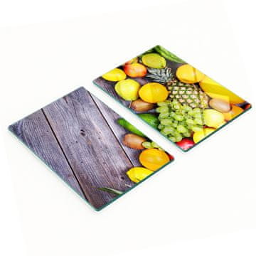 Staklene kuhinjske daske za rezanje s grafikom voća na drvetu 2x40x52 cm