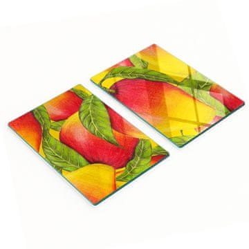 tulup.cz Set kuhinjskih dasaka od kaljenog stakla s uzorkom manga 2x40x52 cm