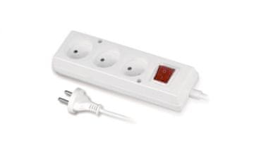 JO! Produžni kabel s prekidačem 3 utičnice b/u 10A 3m /OMY 2x1/ bijeli PS-360WS T-106060