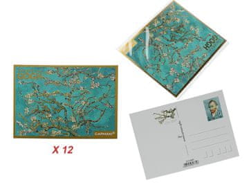 Carmani SET OD 12 RAZGLEDNICA VAN GOGH CVJETAJUĆE STABLICE BADEMA UMJETNIČKI POKLON