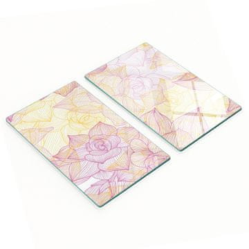 Staklene kuhinjske daske za rezanje s cvjetnim uzorkom 2x30x52 cm