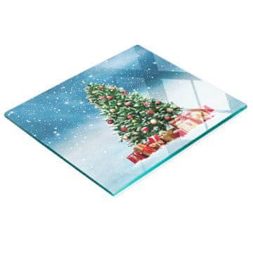 tulup.cz Dekorativna daska za rezanje od kaljenog stakla za kuhinju, božićno drvce 60x52 cm