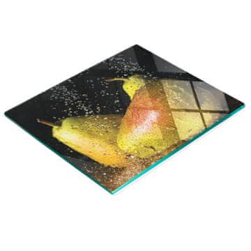 Trajna i elegantna kuhinjska daska od stakla s uzorkom kruške Water 60x52 cm