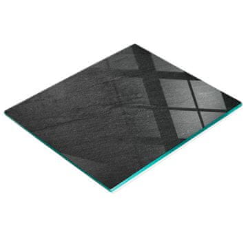 Kaljena staklena kuhinjska daska s ukrasnim motivom crni kamen 60x52 cm