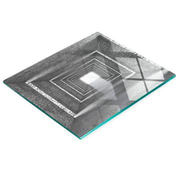 tulup.cz Staklena ukrasna ploča s grafikom za posluživanje grickalica u obliku kockica 60x52 cm