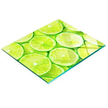 tulup.cz Kuhinjska višenamjenska ukrasna ploča kaljeno staklo limeta 60x52 cm