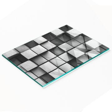 Kaljeno stakleno kuhinjsko daska s ukrasnom apstraktnom grafikom 80x52 cm