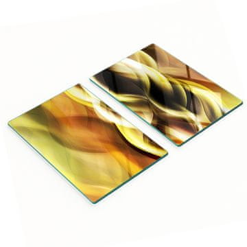 Ugodni stakleni pladnjevi za rezanje i posluživanje, zlatno svjetlo 2x40x52 cm