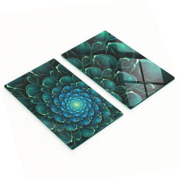 Ukrasne staklene daske za rezanje i posluživanje, cvjetna spirala, 2x30x52 cm