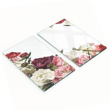 Ukrasne staklene daske za rezanje i posluživanje Buket božura 2x30x52 cm