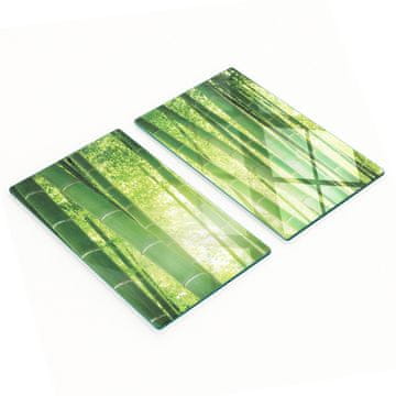 Set od dvije ukrasne staklene kuhinjske daske, bambusova šuma, 2x30x52 cm