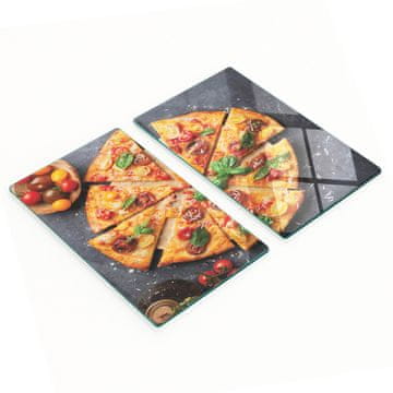 Staklene kuhinjske daske za rezanje s grafikom pizza rajčice 2x30x52 cm