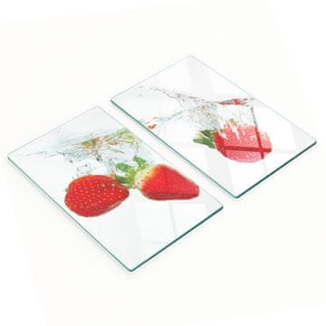 tulup.cz Dekorativne staklene daske za rezanje i posluživanje jagoda i vode 2x30x52 cm