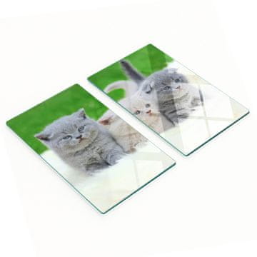 Staklene kuhinjske daske za posluživanje s grafikom pokrivača Tri mačke 2x30x52 cm