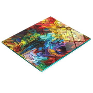 Kuhinjska višenamjenska ukrasna daska od kaljenog stakla, vitraž, 60x52 cm