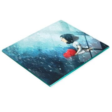 tulup.cz Dekorativna staklena daska za rezanje i posluživanje Djevojačko srce 60x52 cm