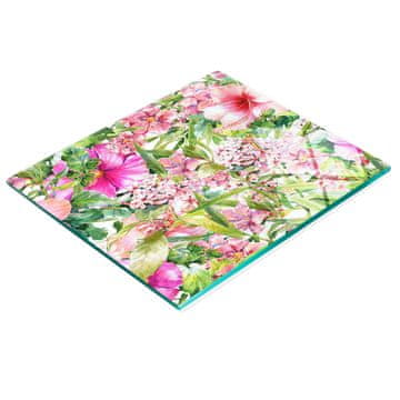 tulup.cz Kaljena višenamjenska ukrasna staklena ploča s cvjetnim uzorkom 60x52 cm