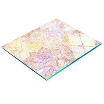 tulup.cz Višenamjenska dekorativna kuhinjska daska s temperiranim cvjetnim uzorkom 60x52 cm