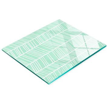 tulup.cz Izdržljiva i elegantna staklena kuhinjska daska s uzorkom riblje kosti 60x52 cm