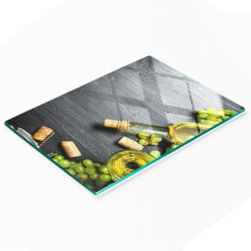 tulup.cz Elegantna i izdržljiva staklena ploča s printom bijelog vina i voća 80x52 cm