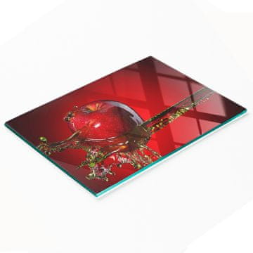 tulup.cz Dekorativna staklena daska za rezanje i posluživanje Jabuka i voda 80x52 cm