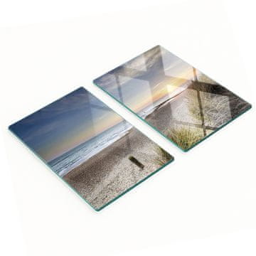 Ukrasne staklene daske za rezanje i posluživanje Sunce i dine 2x40x52 cm