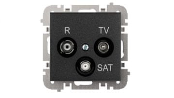 Santra R-TV-SAT završna antenska utičnica bez okvira, ugradbena, crna 4153-19
