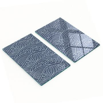 tulup.cz Set kuhinjskih dasaka od kaljenog stakla s valovitim printom 2x30x52 cm