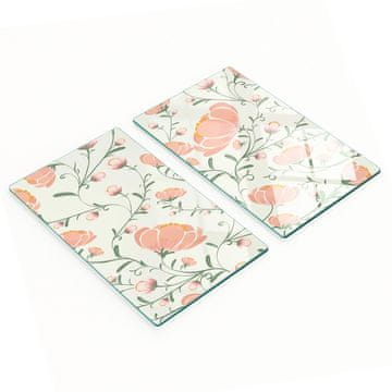 tulup.cz Set kuhinjskih dasaka od kaljenog stakla s cvjetnim uzorkom 2x30x52 cm