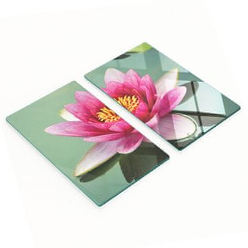Set od dviju ukrasnih staklenih kuhinjskih dasaka s cvijetom lotosa 2x30x52 cm