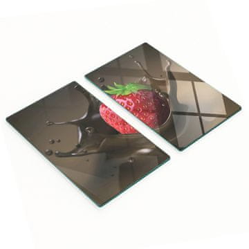 Staklene ploče s ukrasnim uzorkom jagoda čokolada 2x30x52 cm