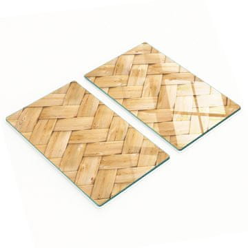 Staklene dekorativne ploče za posluživanje grickalica s uzorkom od ratana 2x30x52 cm