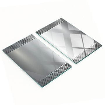 tulup.cz Staklene kuhinjske daske za posluživanje s grafikom i metalnom pozadinom 2x30x52 cm