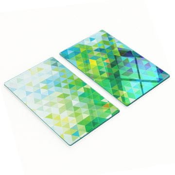 tulup.cz Set od dvije staklene kuhinjske daske s apstraktnim trokutima 2x30x52 cm