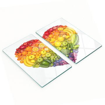 Staklene kuhinjske daske za rezanje s grafikom srca od povrća 2x30x52 cm