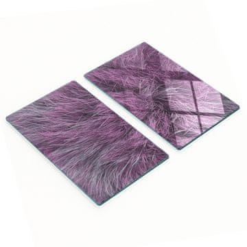 Ukrasne staklene daske za rezanje i posluživanje ružičasto krzno 2x30x52 cm