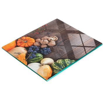tulup.cz Staklena ukrasna ploča s grafikom za posluživanje grickalica Bundeve 60x52 cm