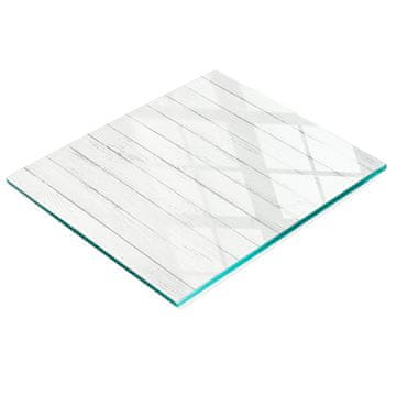 tulup.cz Dekorativna staklena daska za rezanje u kuhinji, bijele drvene daske 60x52 cm
