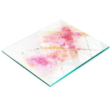 tulup.cz Dekorativna staklena daska za rezanje i posluživanje za kuhinju s cvijećem 60x52 cm
