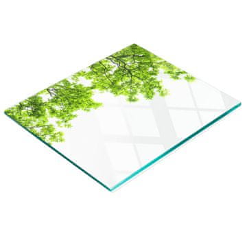 Staklena dekorativna ploča za posluživanje grickalica hrastov list 60x52 cm