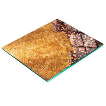 Trajna i elegantna kuhinjska daska od stakla s uzorkom zrna kave 60x52 cm