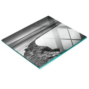 Ukrasna staklena daska za rezanje i posluživanje plaža kamenita 60x52 cm