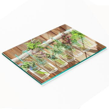 tulup.cz Dekorativna staklena daska za rezanje za začinsko bilje u staklenkama 80x52 cm