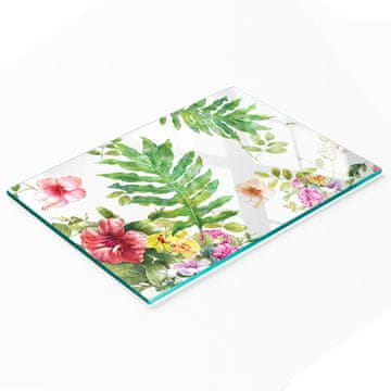 tulup.cz Izdržljiva i elegantna staklena kuhinjska daska s cvjetnim uzorkom 80x52 cm