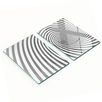 tulup.cz Staklene kuhinjske daske za rezanje sa spiralnom grafikom i prugama 2x40x52 cm