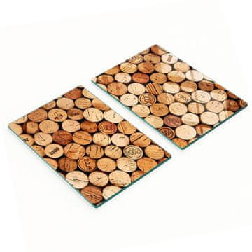 tulup.cz Staklene kuhinjske daske za rezanje s grafičkim vinskim čepovima 2x40x52 cm