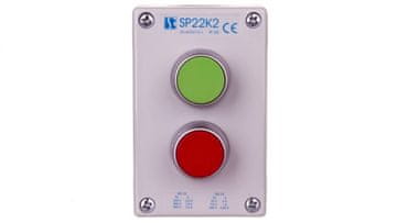 Upravljačka kutija s 2 rupe sa zeleno/crvenim gumbima, siva IP65 SP22K2\01-1