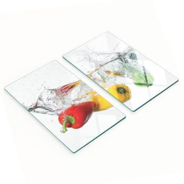 tulup.cz Staklene ukrasne daske za posluživanje grickalica Peppers Splash 2x30x52 cm