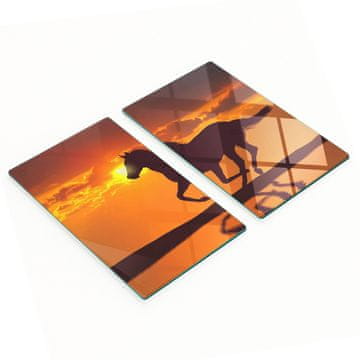 tulup.cz Set od dvije dekorativne staklene kuhinjske daske Sunčev konj 2x30x52 cm