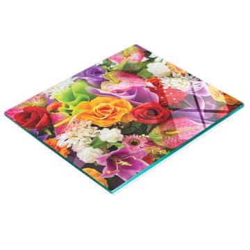tulup.cz Kuhinjska višenamjenska ukrasna ploča od kaljenog stakla s cvijećem 60x52 cm